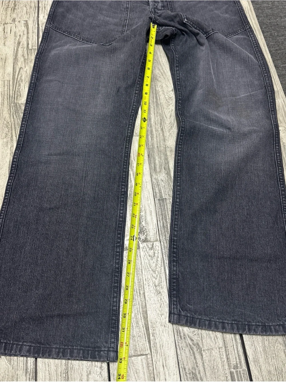 Vintage Y2k 05 Gap Washed Grey Jeans 36x34 Big Pockets Button Fly Baggy Skater